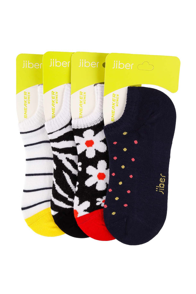 Women's No Show Socks - Multicolor - 4-pack